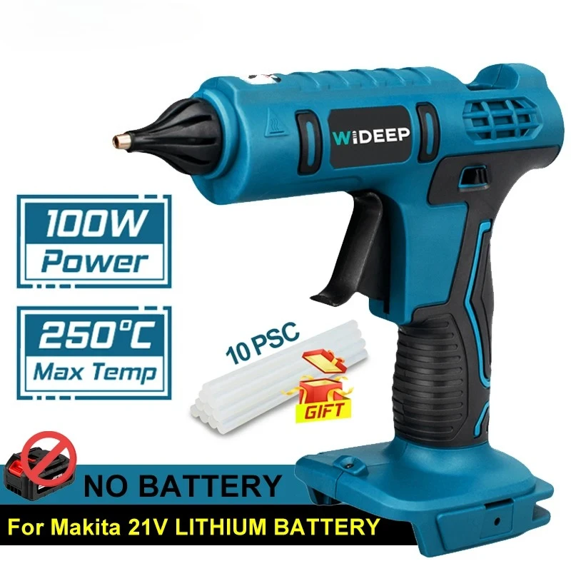 

Cordless 100W Electric Hot Melt Glue Gun Electric Glue Grab 11mm Glue Stick Hot Melt Welding Hot Air Gun for Makita 18V Battery
