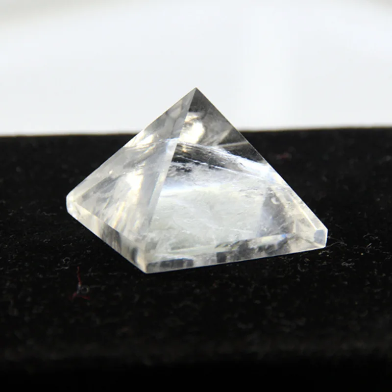 

Natural White Crystal Pyramid, Ornament, Rough Stone.