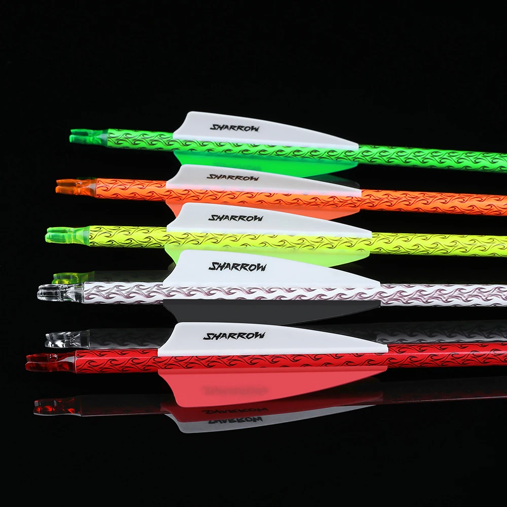 

Spine 500 Arrow Shaft 6/12pcs 30" Archery Carbon Arrows ID6.2mm Rubber Feather 100gr Arrowhead Bow Traditional Shooting Hunting