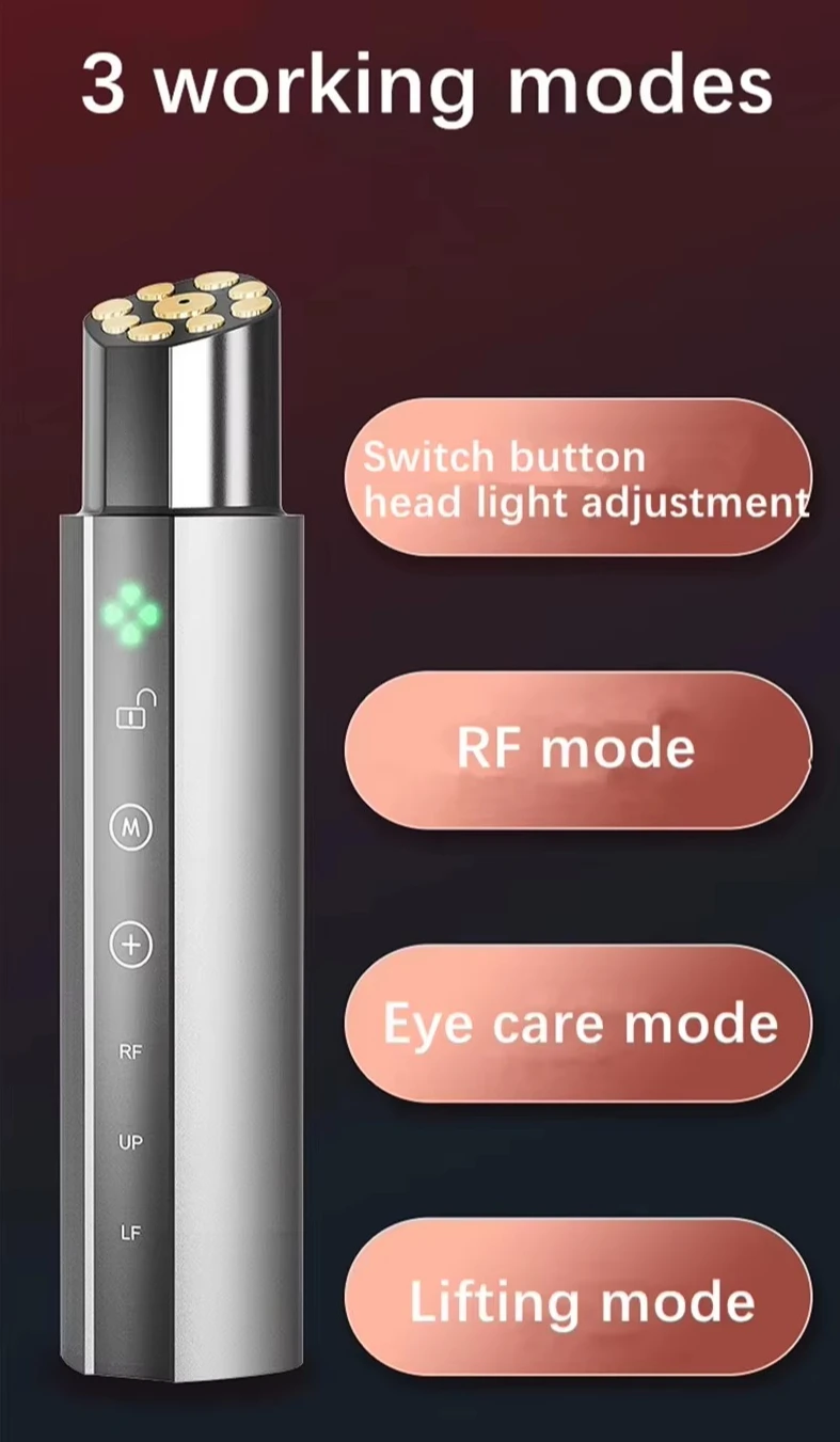 

Portable and Exquisite 7 Core Advantages Face Beauty Machine RF EMS Red Light Beauty Equipment Cylindrical Massage Device