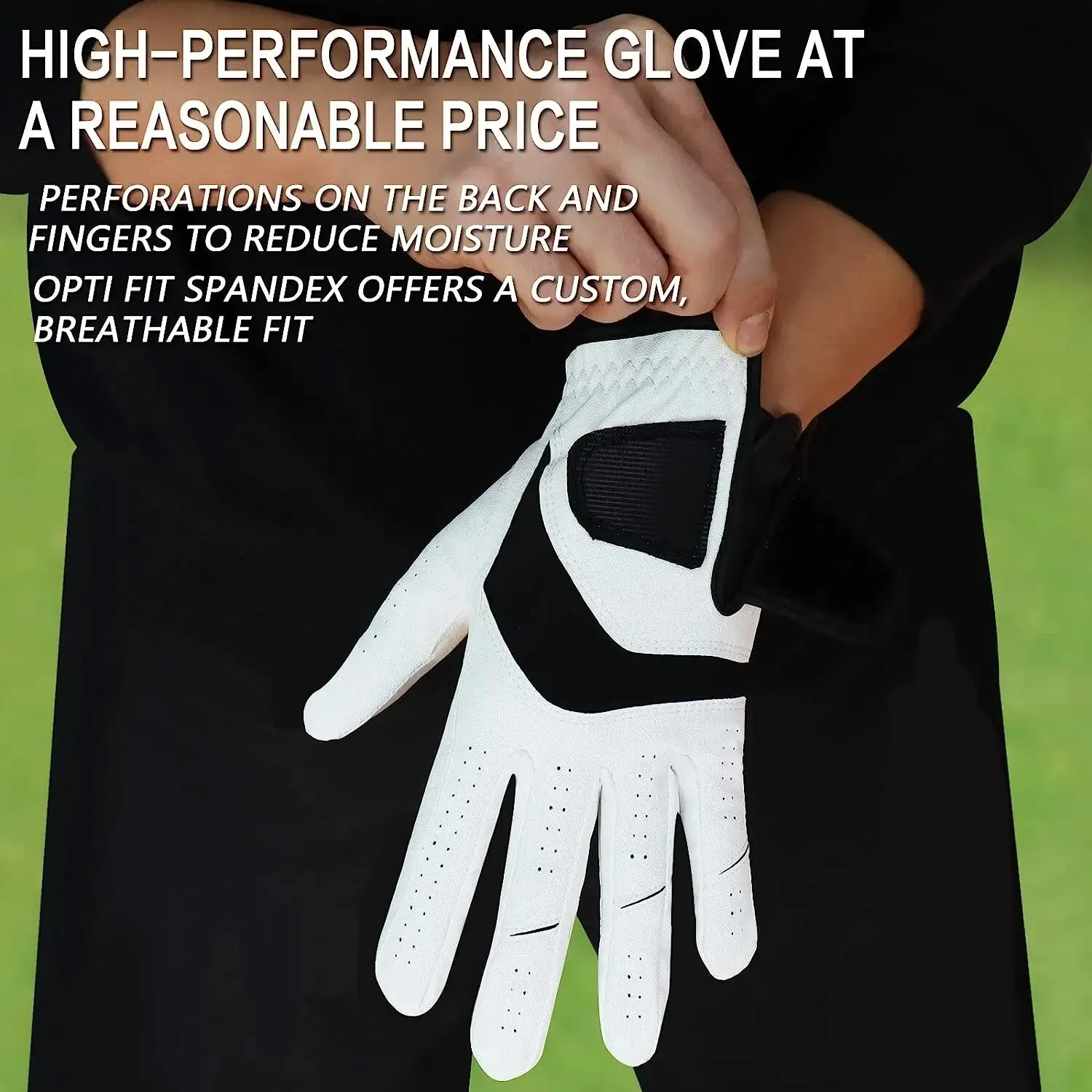 Golf Gloves Men Left Right Hand Synthetic Leather Value 5 Pack, Mens Golf Glove for Right Left Handed Golfer All Weather Grip