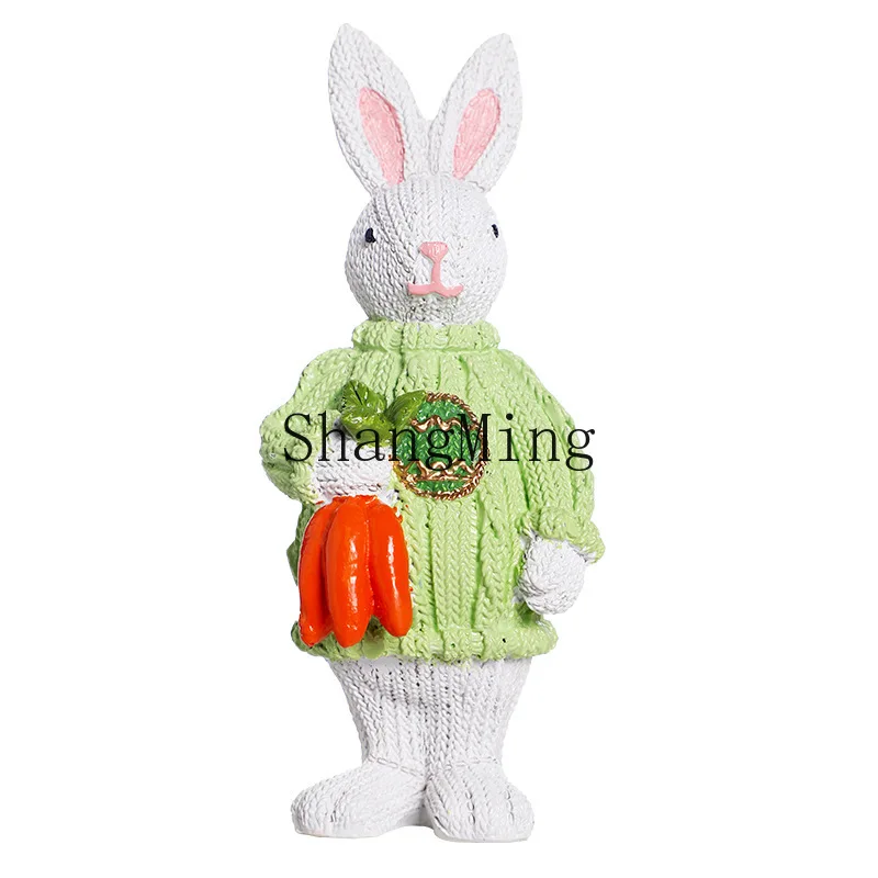 

PYH Easter Ornaments Sweater Rabbit Resin Ornament Party Home Decoration Gift Birthday Gift for Girlfriend