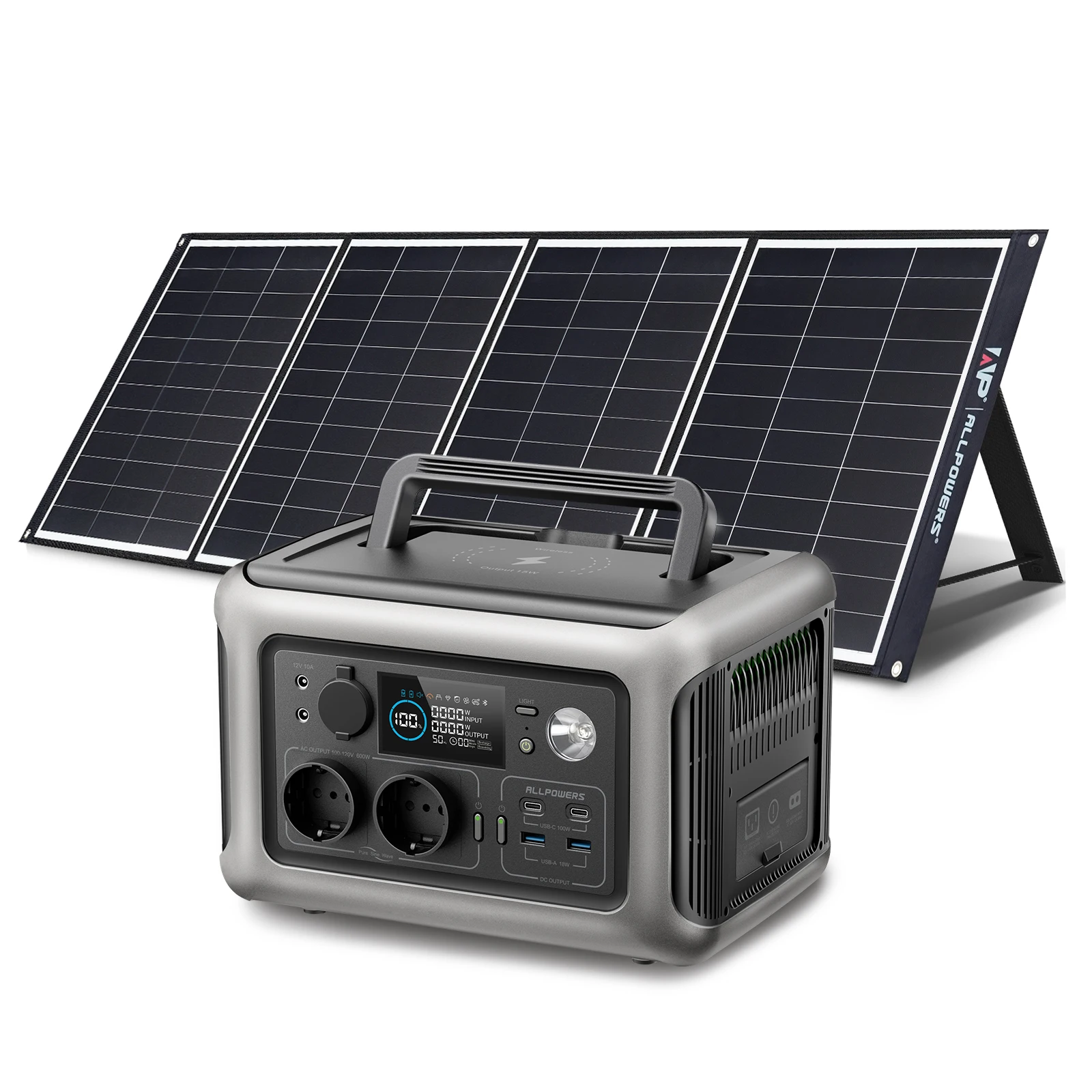 Powerstation met zonnepanelen