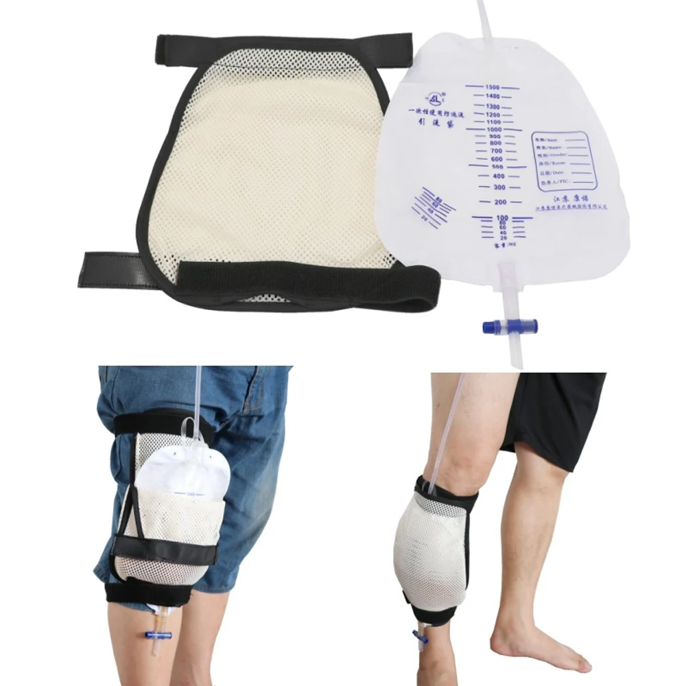 Urine Collection Bag Bind Leg Holder Drainage Strap Fixed External Bag Catheter Stabilization Device Urine Bag 1500ml