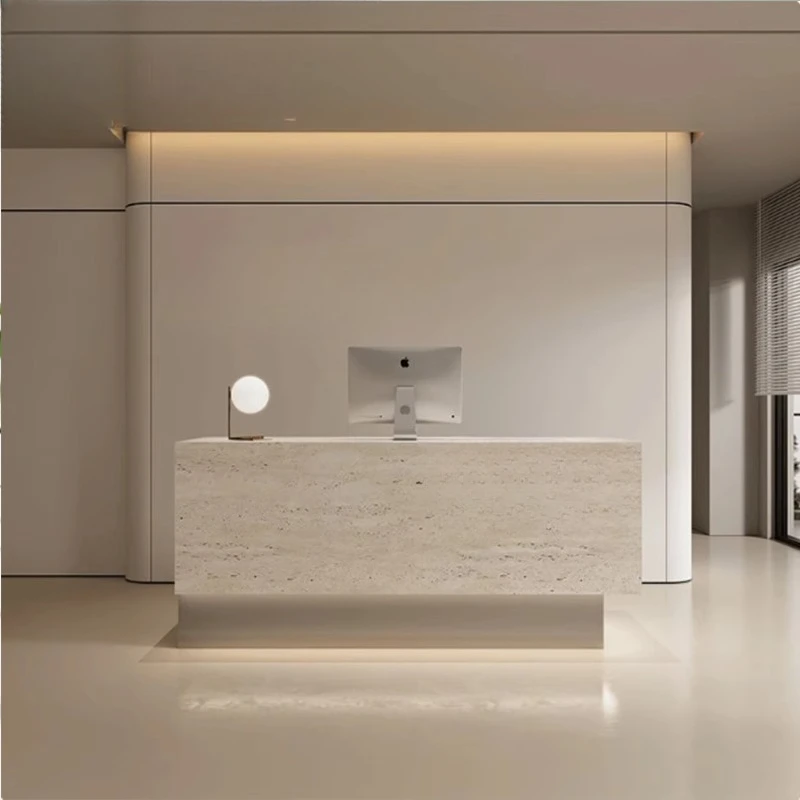 #Aesthetic Minimalist Reception Desks Executive Company Simple Display Reception Desks Design Luxury Mostrador Trendy Furniture
