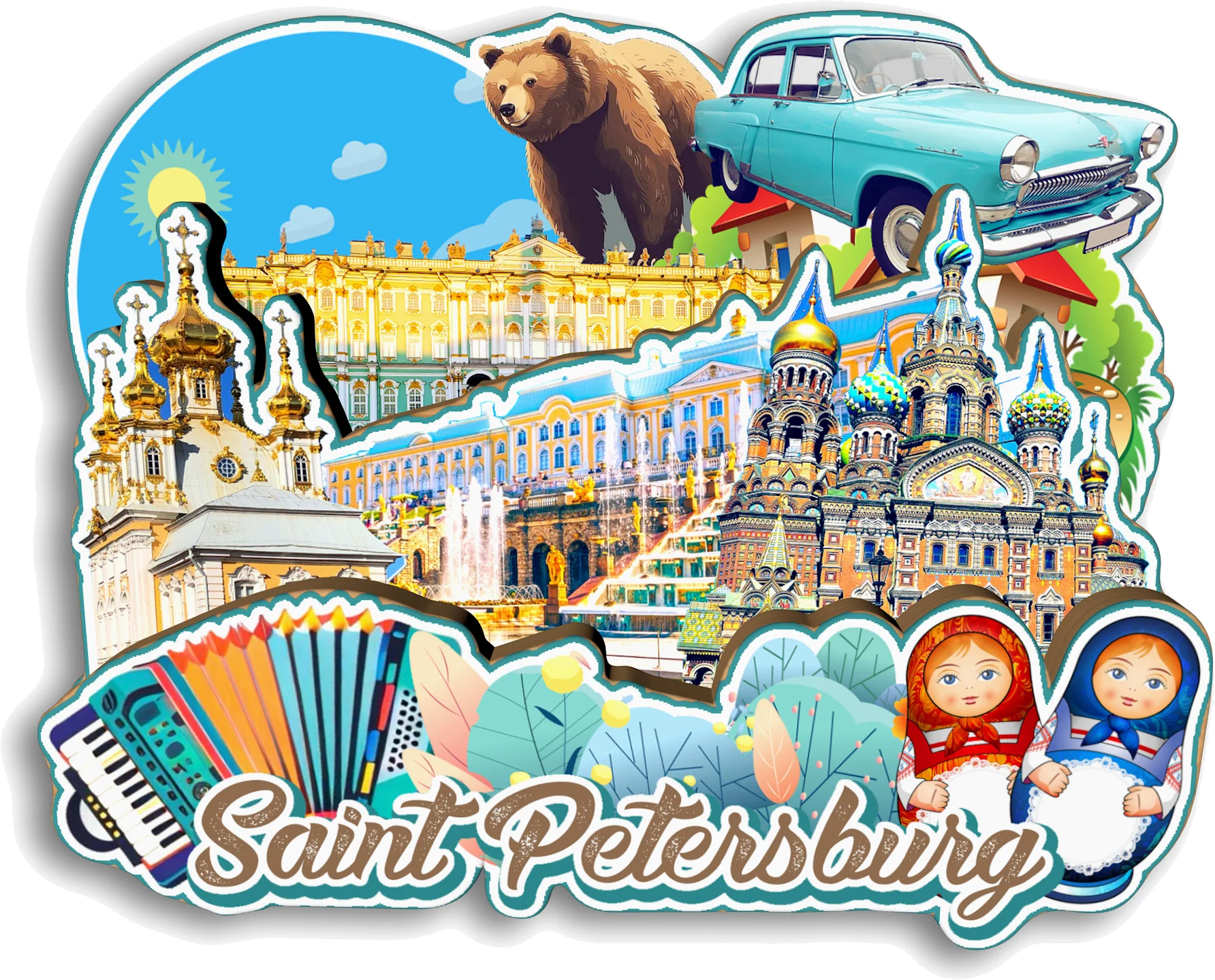 موسكو سانت بطرسبرغ فلاديفوستوك سوتشي كازان روسيا مغناطيس الثلاجة هدية تذكارية للسفر