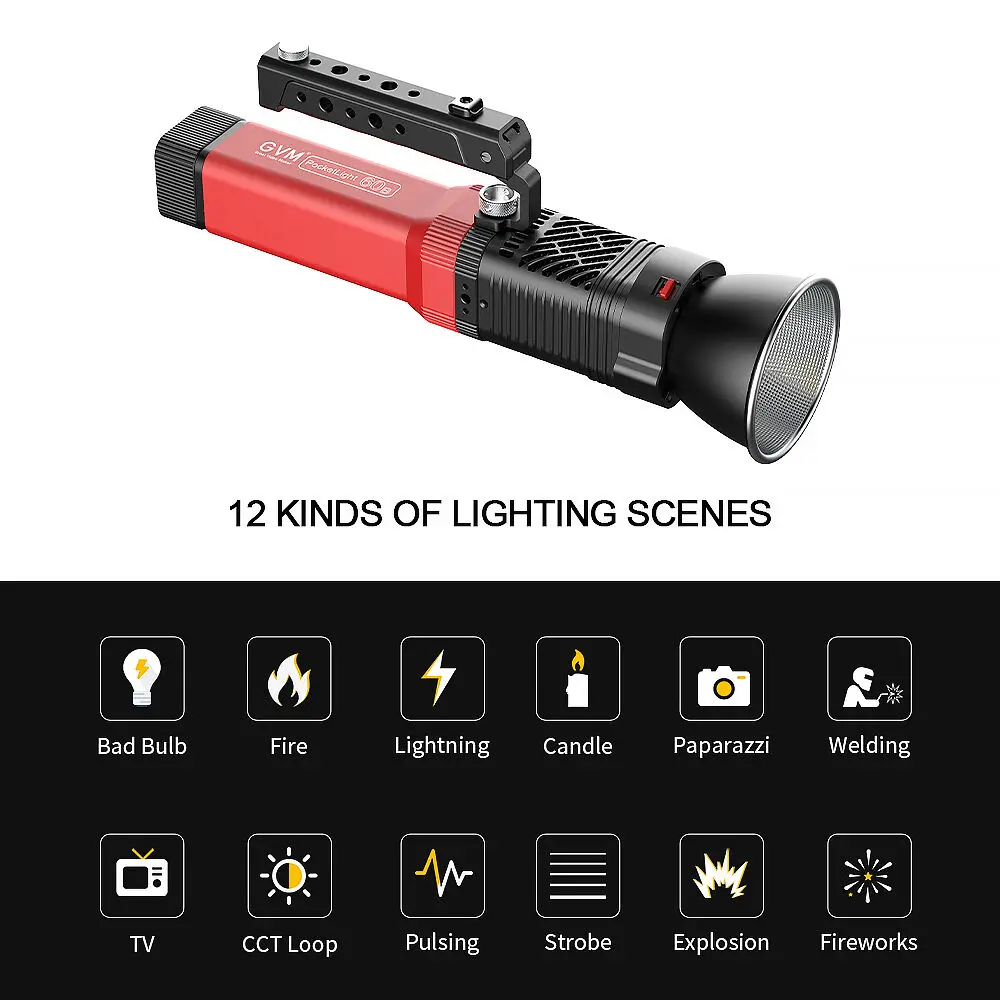 GVM PD60B 60W Bi-Color LED Pocket Light 2700K-6800K Led Video Light Portable Lightweight Outdoor Fill Light APP Control