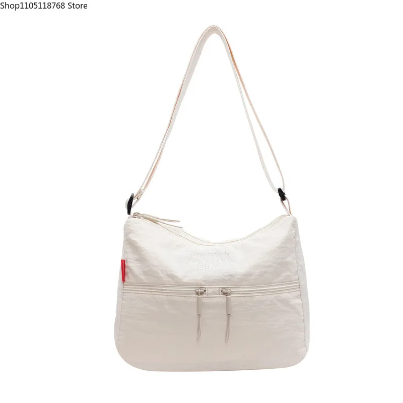 حقيبة كتف نسائية ذات سعة كبيرة النسخة الكورية حقيبة كتف بسيطة مائلة حقيبة حمل للطلاب