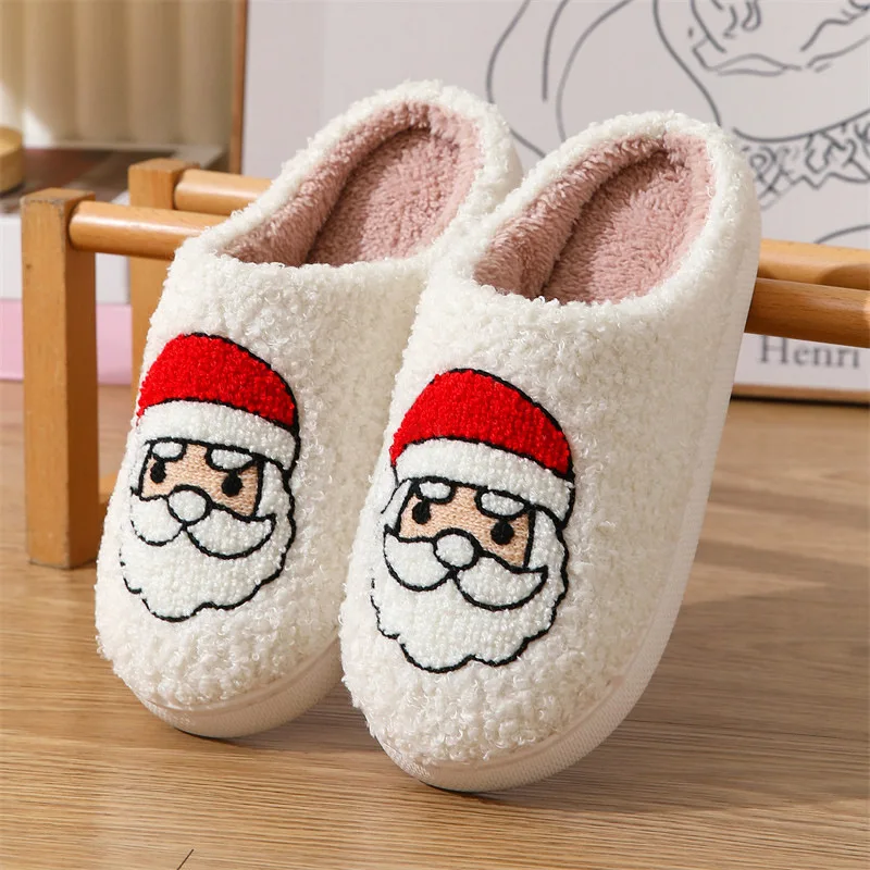 Cute Christmas Holiday Santa Bear Winter Warm Slippers Children Size Fuzzy Slippers Children Boys Girls Soft Plush Slippers - Image 4