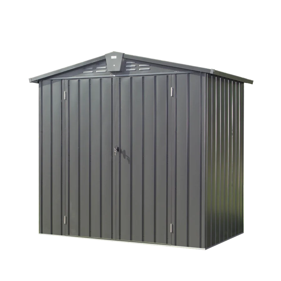 Outdoor Storage Shed 6.5'x 4.2', Metal Garden Shed for Bike, Trash Can, Tools, Lawn Mowers, Galvanized Steel Outdoor Storage Ca