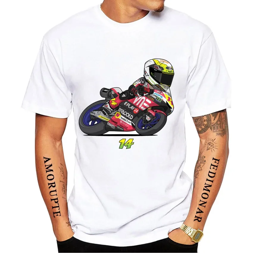 TONY ARBOLINO 14 GP Racing T-Shirt New Men Short Sleeve Boy GS Adventure Sport Casual White Tops Motorcycle Rider Tees