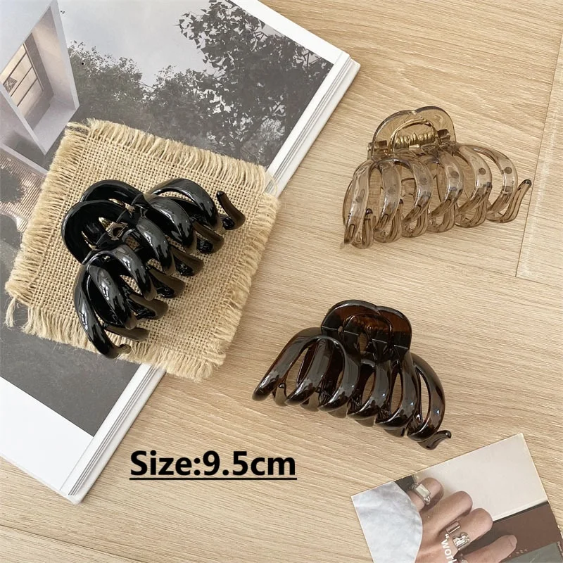 12pcs/lot High End Pumpkin Hair Claw Clip New Shark Hair Claws Made of PC Material Ladies Elegant Retro Bun Hair Accessory