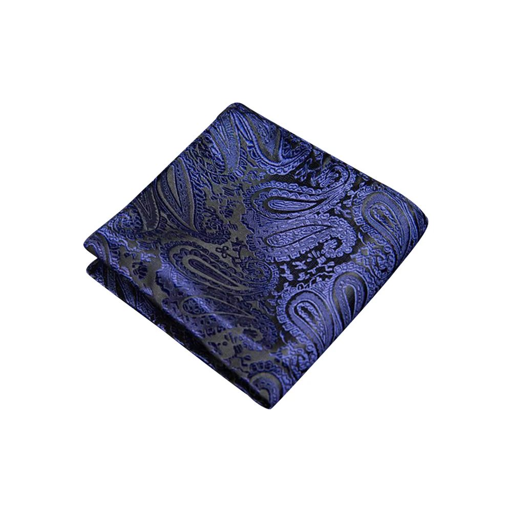 Gratis Verzending Ikepeibao Paisley Zakdoek Mannen Paisley Bloemen Zwart Pocket Plein Hanky