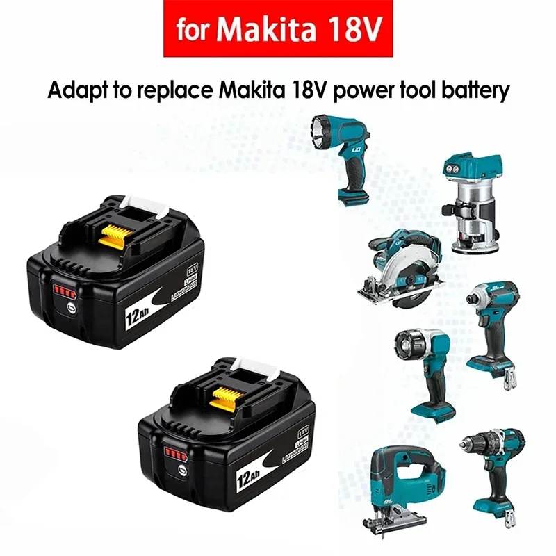 Batteria agli ioni di litio originale al 100% 18V 12.0Ah per Makita DDF487 DTW700 DGA404 DTD173 DHP487 Batteria sostitutiva per utensili elettrici 18v