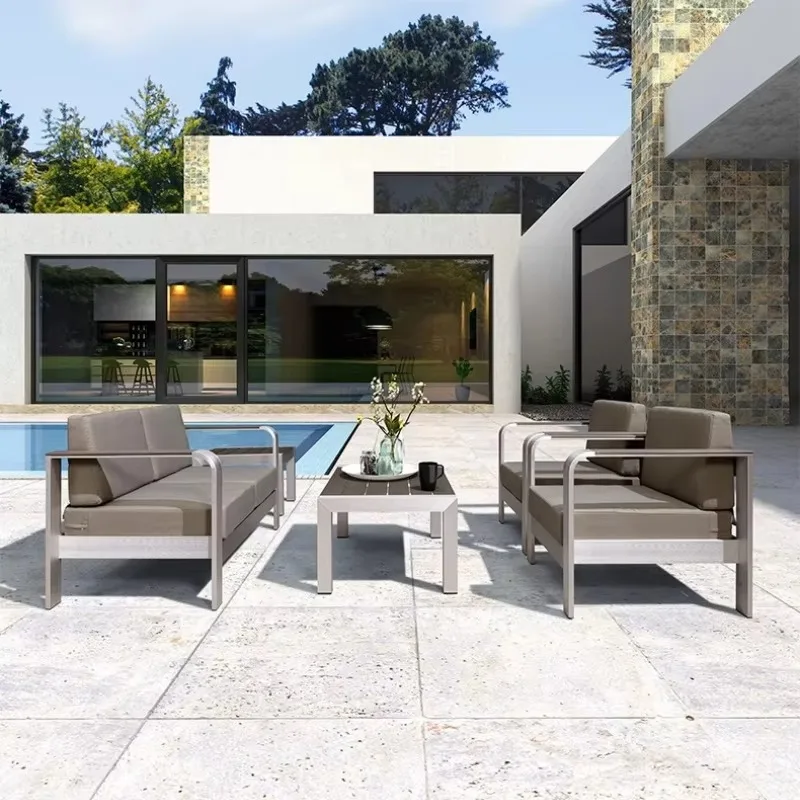 Two-Seater Outdoor Aluminum Frame Loveseat with Soft Cushions Enhancing Patio Comfort Popular Trend Outdoor Seating Furniture