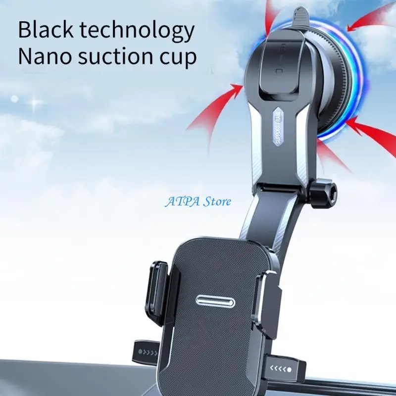 U13C suporte para telefone com ventosa/tipo gancho suporte automático para telefone 4,5 a 7 polegadas