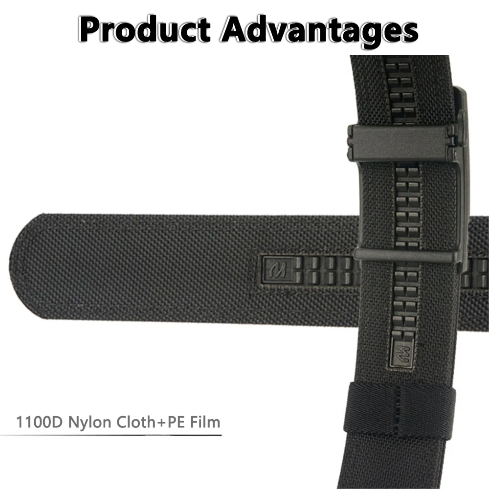TUSHI Harter Gürtel Militärgürtel für Männer Robustes Nylon Metall Automatische Schnalle Polizei Taktischer Gürtel Outdoor-Gürtel IPSC-Zubehör – Detail 11