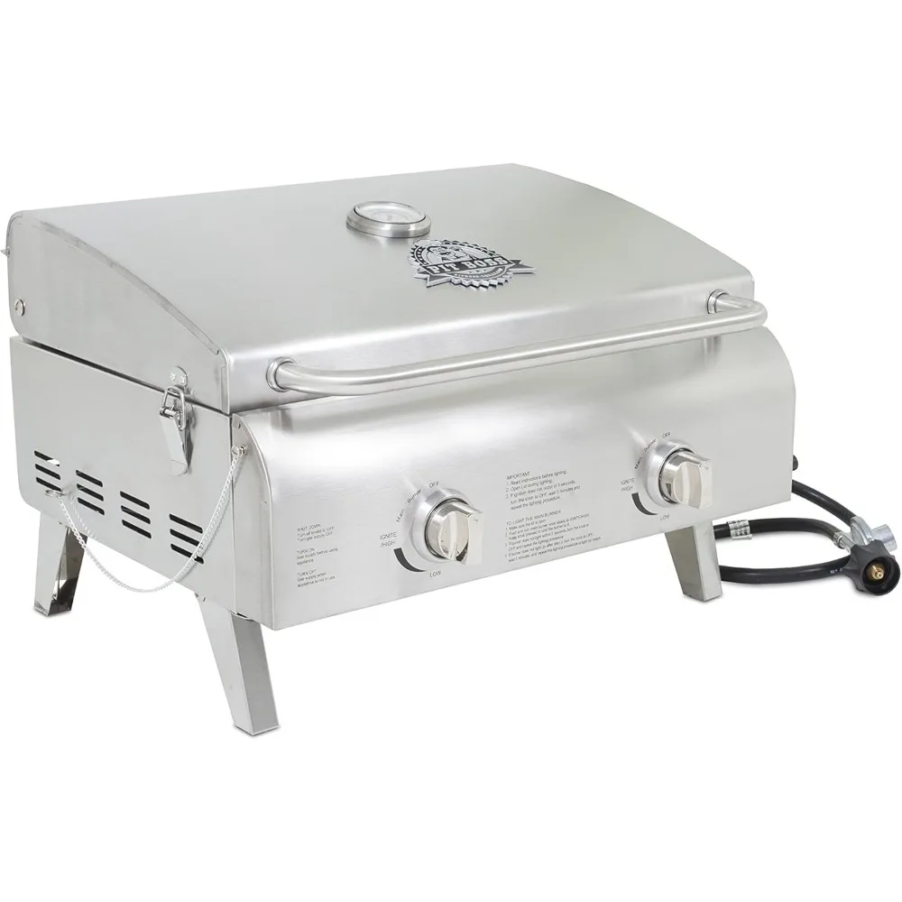 75275 Stainless Steel Two-Burner Portable Grill