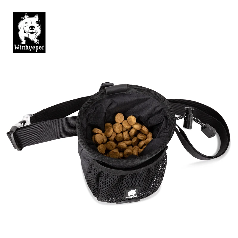 Winhyepet Dog Treat Bag Drawstring Carries Pet Pockets Food Poop Bag Pouch Pet Hands Free Training Waist Bag Pet Product