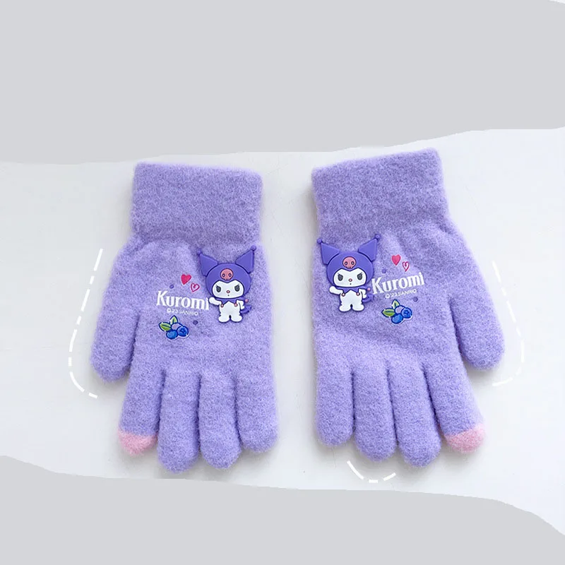 

1pcs for Kuromi Gloves My Melody Cold-Proof Winter Finger Gloves Plush Screen Touch Warm Toddler Gifts