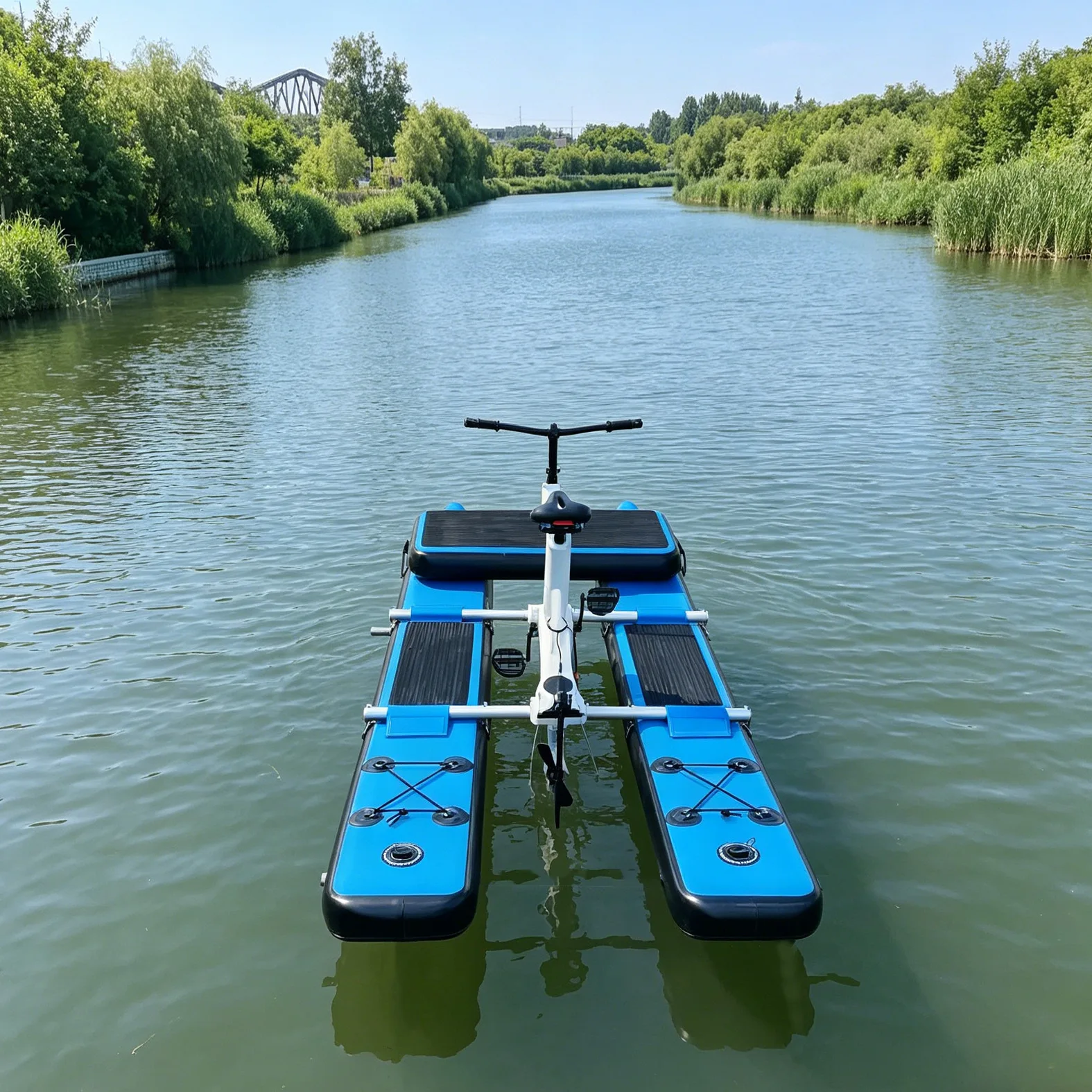 Water Bicycle Brushed Hovercraft Water Inflatable Single Pedal Boat Attractions Boat Sightseeing Pedal Leisure Boat