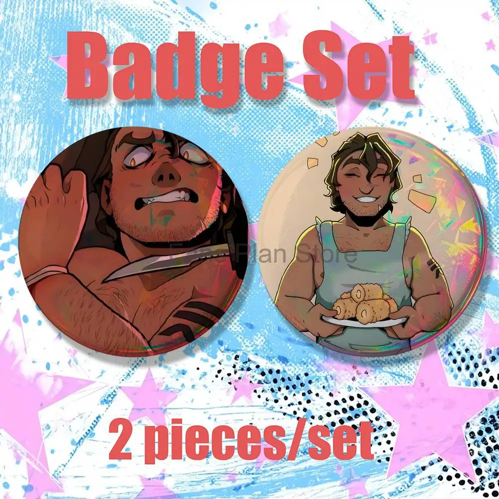 B-Boyfriend Death Strade Brooches For Backpack Accessories 25,32,44,58,75mm Round Enamel Pins 2-piece Set Cartoon Anime Badge