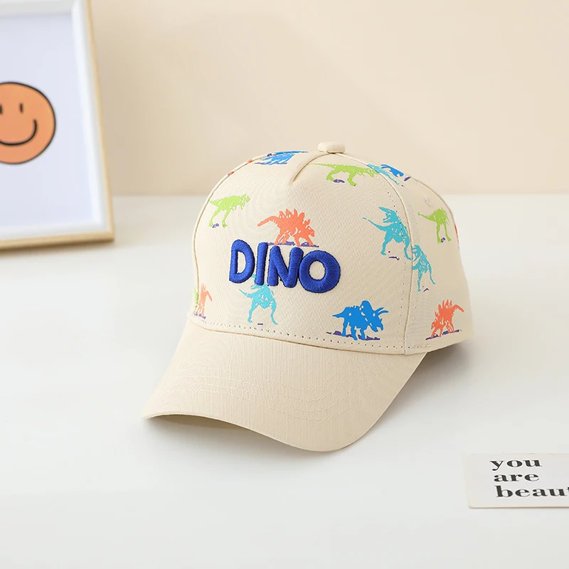 Children \'s Sports Hats School Baby Boy Baseball 2024 Summer Embroidered Dinosaurs Outdoor Kids Caps for 2-8Years Adjustable