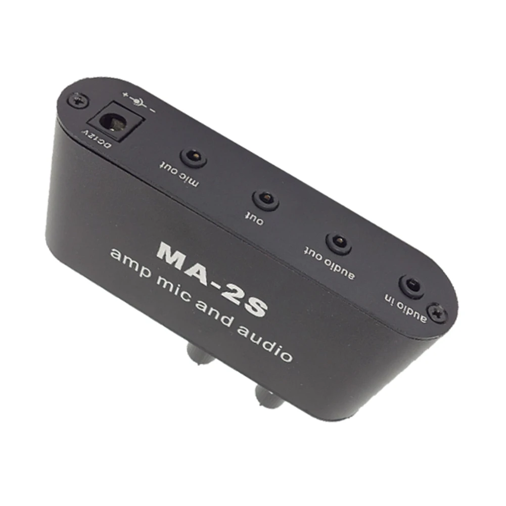 Microfone Amplificador e Headphone Preamplifier, Music Audio Preamplifier, Mixing Board, 3.5mm Condensador, MA-2S