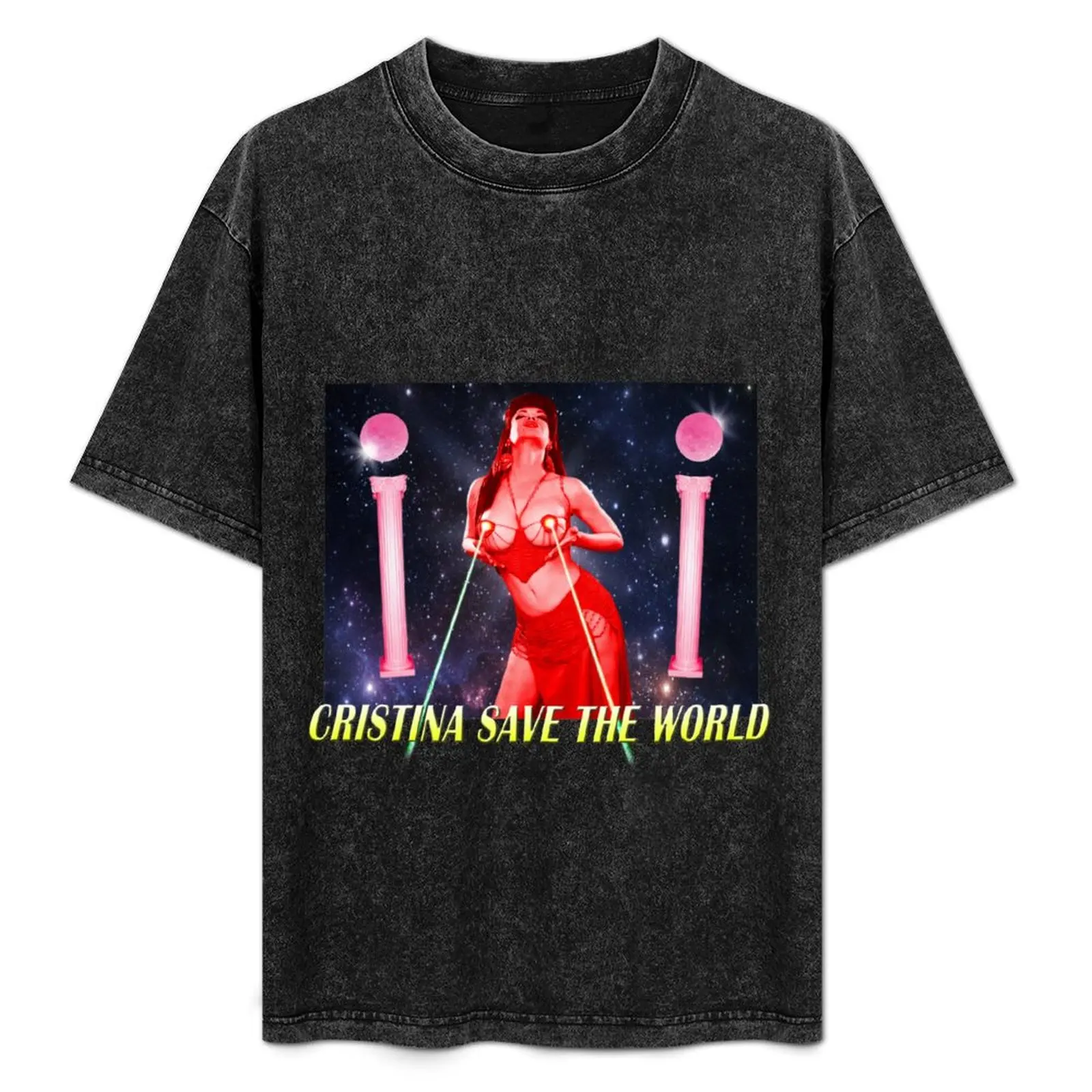 Camiseta CRISTINA LA VENENO, CRISTINA SAVE THE WORLD, camiseta con diseño gráfico simple