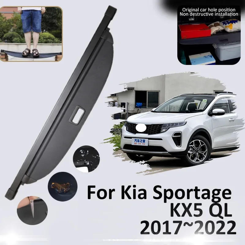 

For Kia Sportage KX5 QL 2017 2018 2019 2020 2021 2022 Car Pad Trunk Curtain Cargo Cover Rear Partition Anti-peep Tray Accessorie