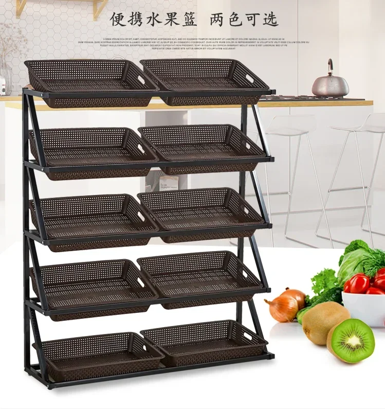 Supermarket fruit and vegetable shelf display shelf storage shelf creative multi-layer vegetable commercial convenience