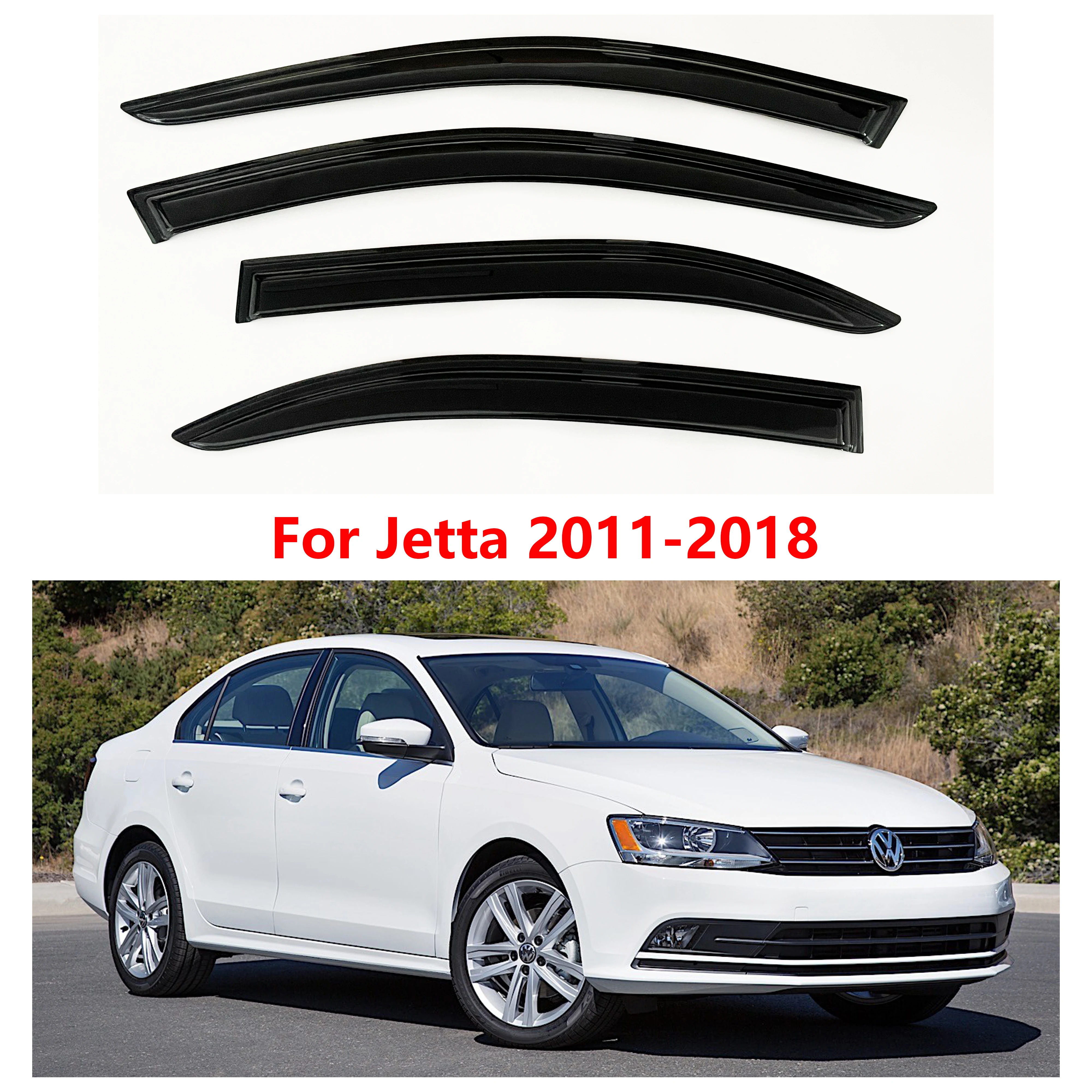 

4-шт новейшей модели солнцезащитного козырька на окно автомобиля для Jetta 2011-2018 гг., оконный козырек от дождя, оконные козырьки, защита от дождя