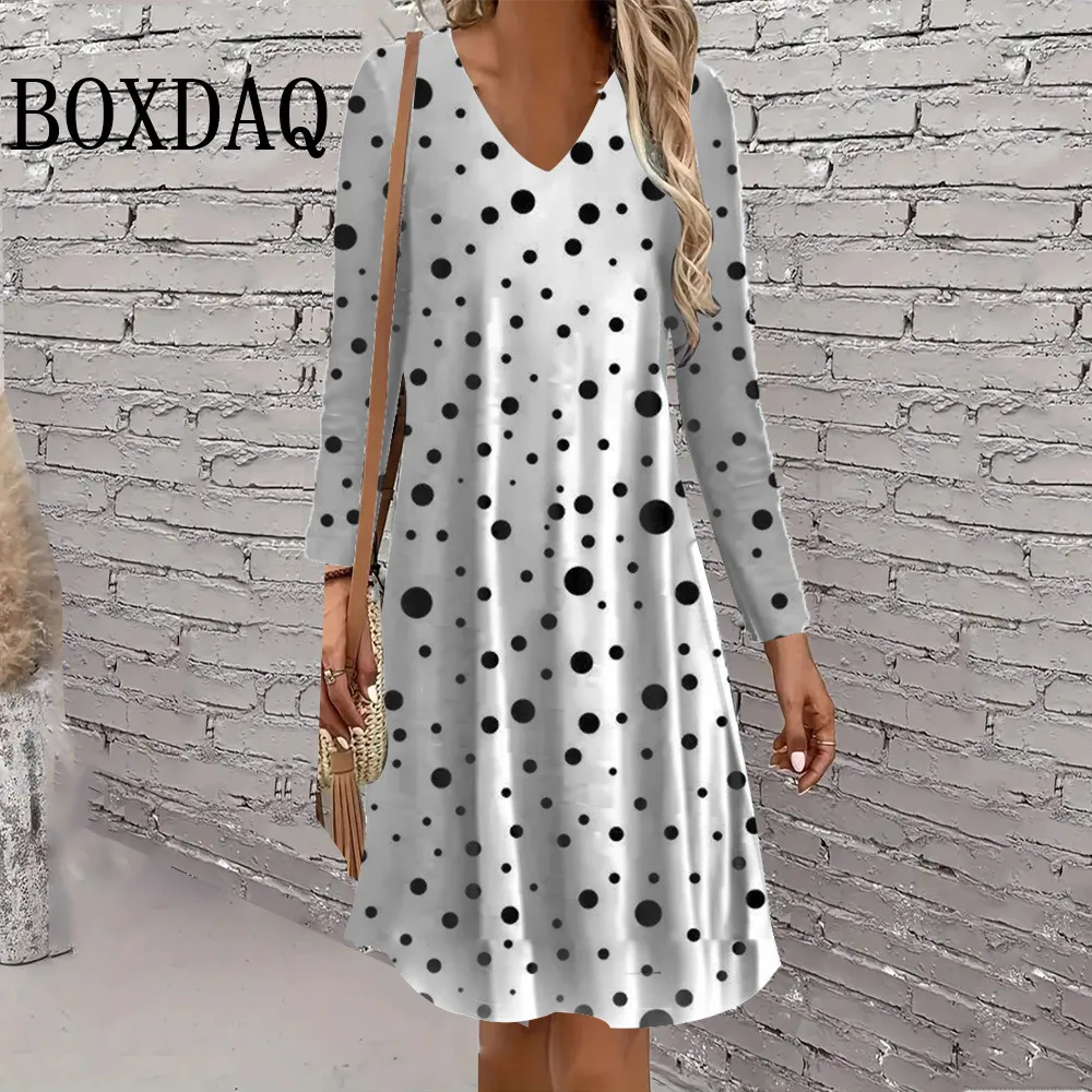 여성 가을 ​​드레스 식물 꽃 프린트 레트로 패션 캐주얼 긴 소매 드레스 스트리트 캐주얼 v 넥 여성 의류 플러스 사이즈