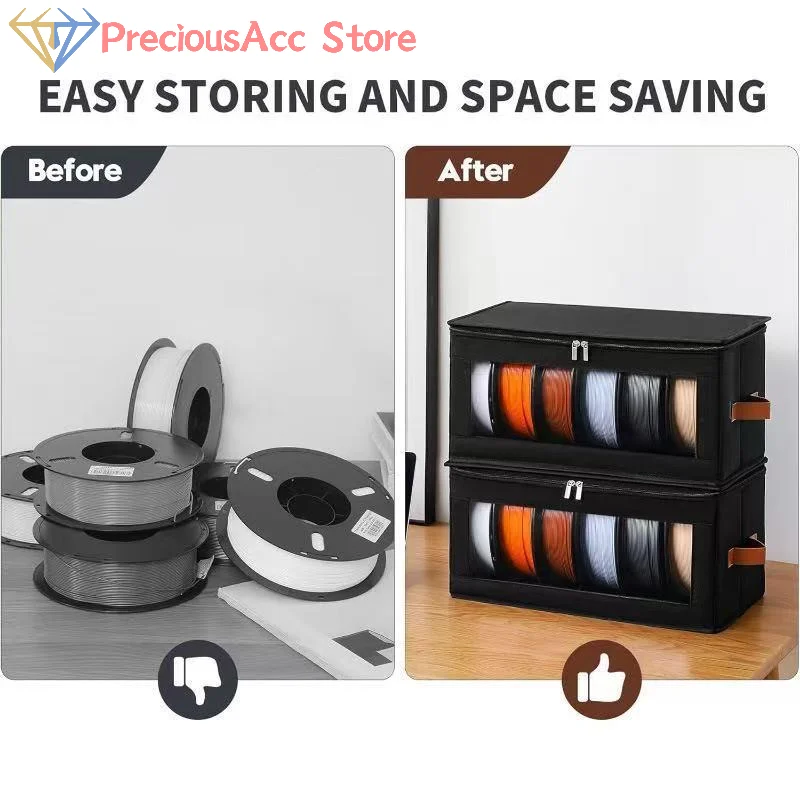 3D Printer Filament Storage Box Dustproof Spool Holder Organizer Rack for Home Office Workshop Material Management Station