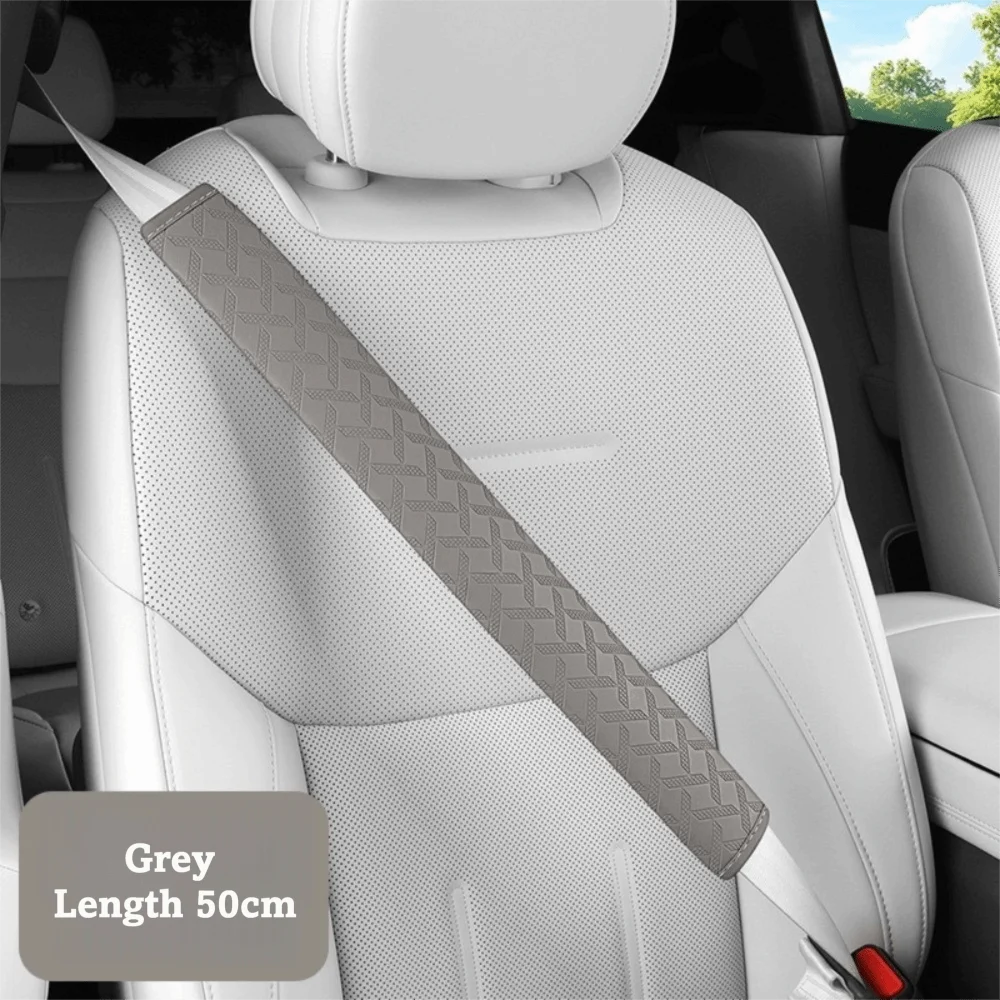50cm Length Car Seat Belt Cover PU Leather Universal Fit Seat Belt Shoulder Pad Anti-Slip Auto Seat Belt Strap Pad