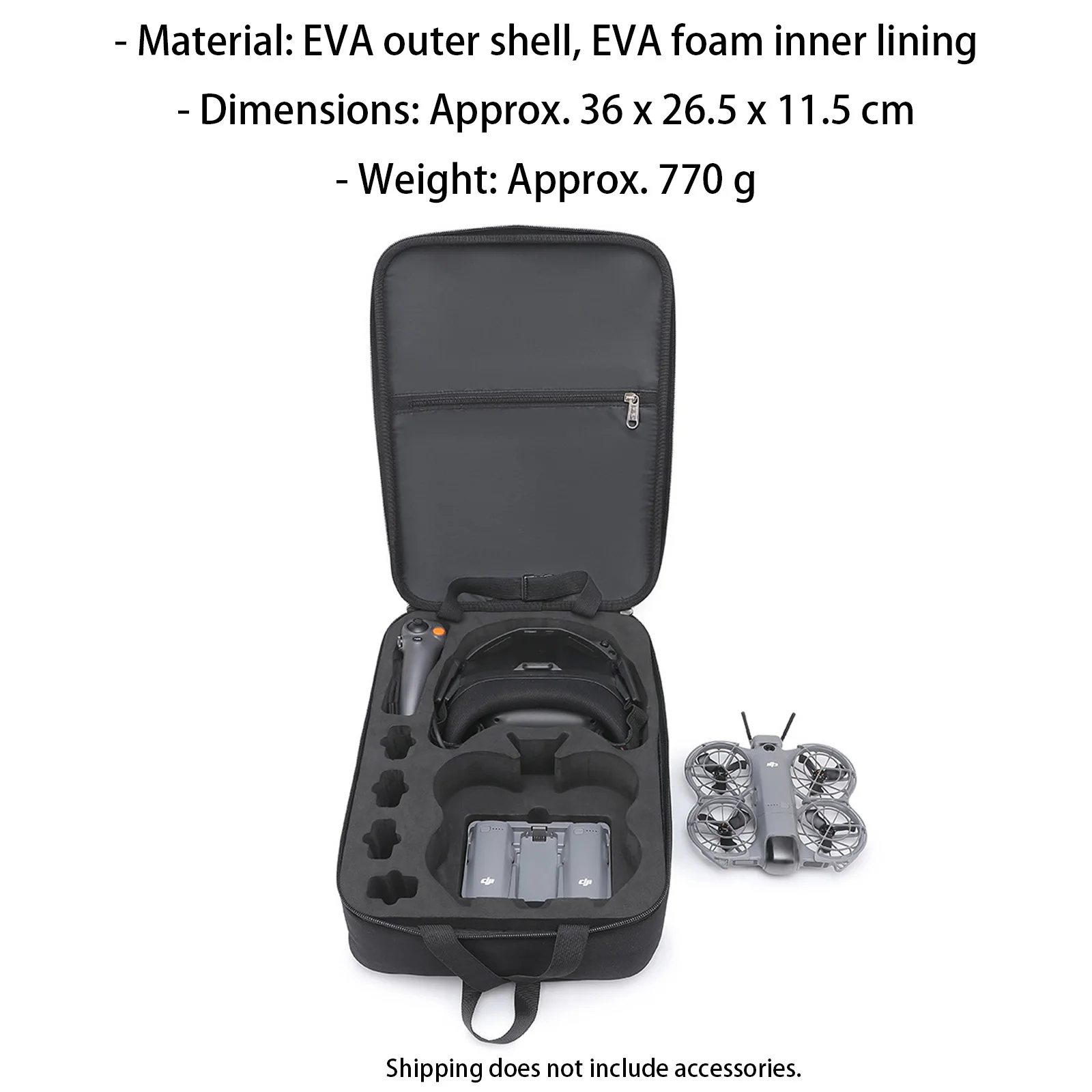 ZuruKin Dji Neo 2 Motion Sensing Free Flight Backpack Eva Hard Shell Storage Bag For N3 Goggles