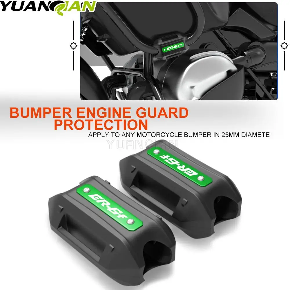 For KAWASAKI ER-6F Motorcycle 25MM Engine Crash bar Protection bluemper Decorative Guared Block NINJA 650R ER6F ER6N 2012-2017