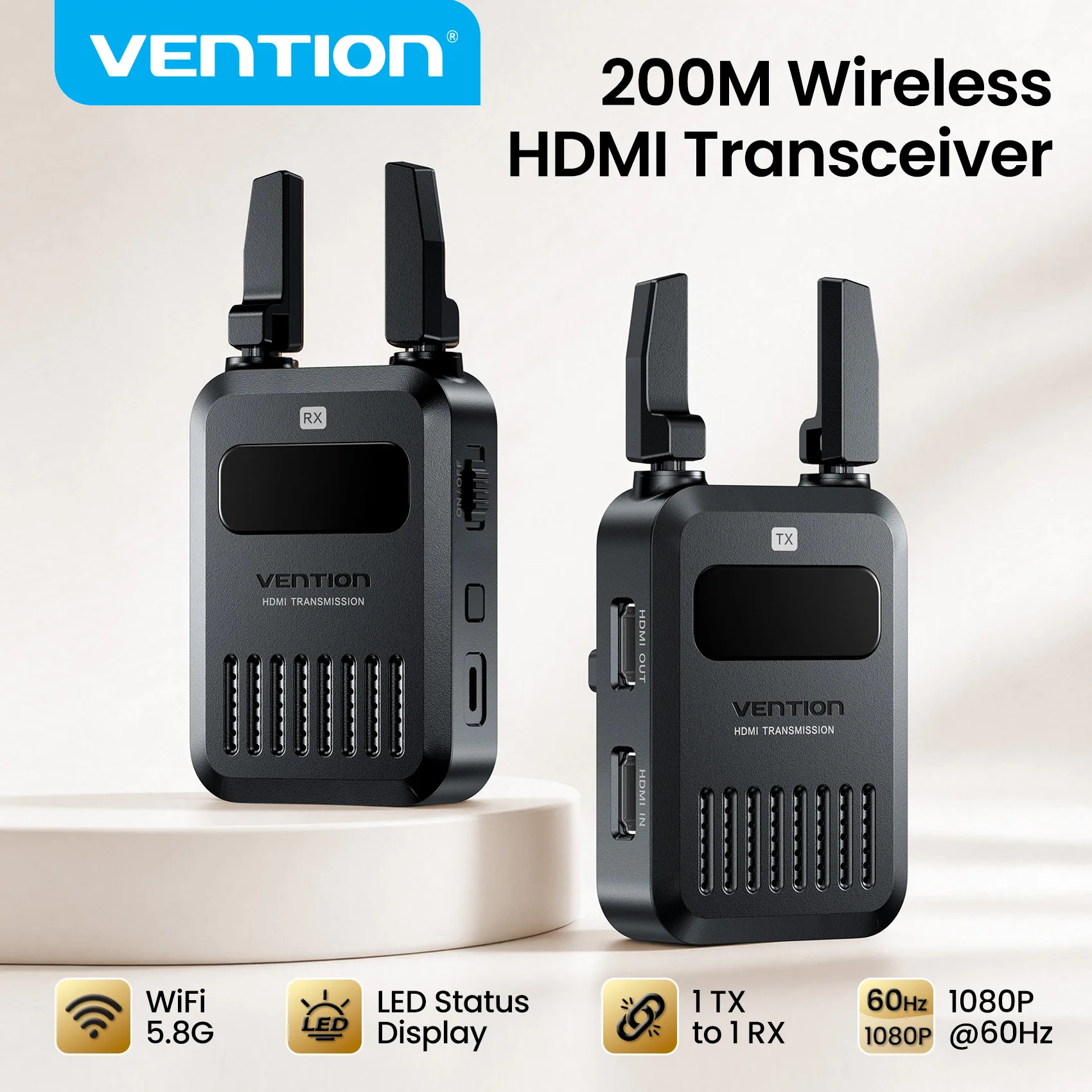 vention HDMI transmit and receive to 2