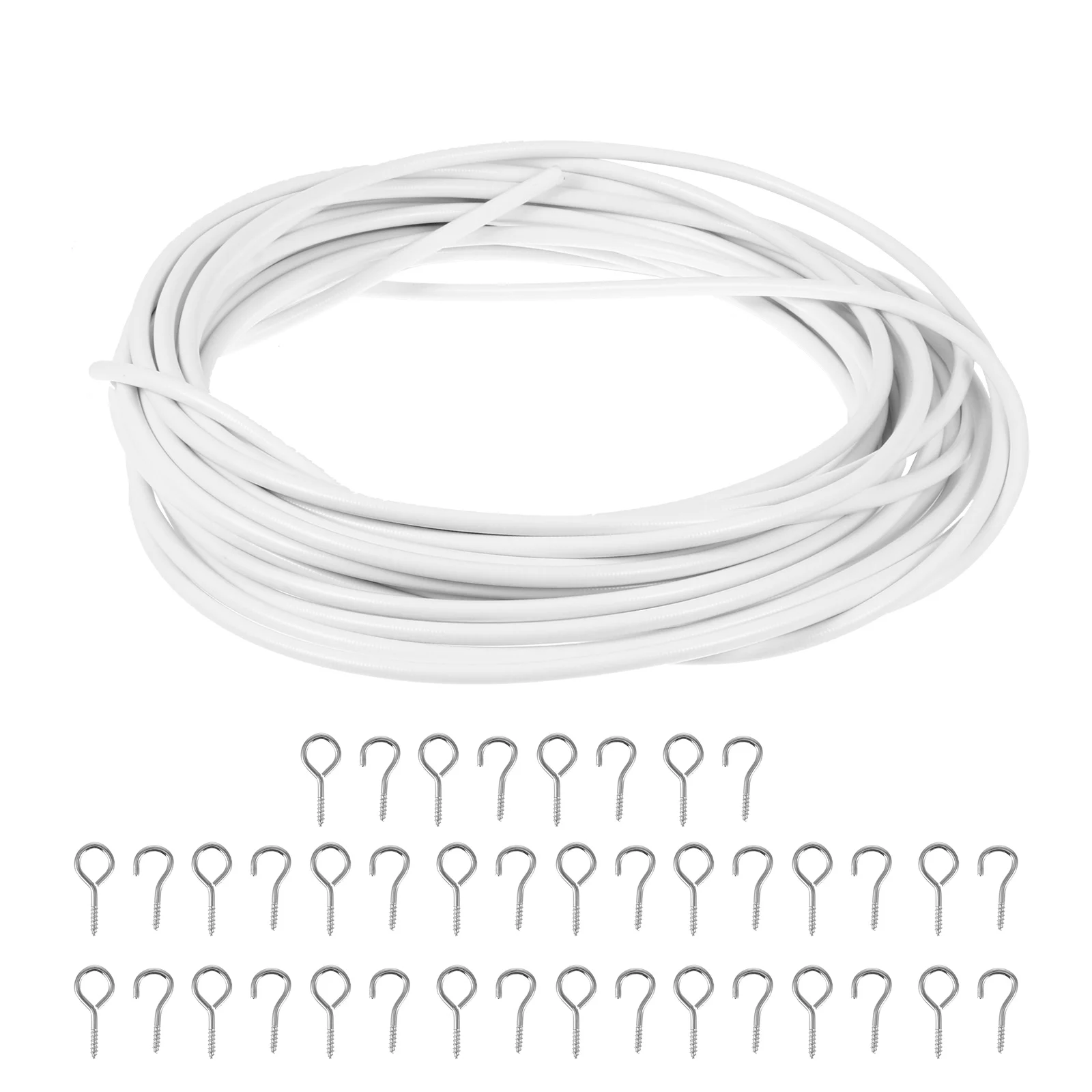 10 Meters Ceiling Hooks Curtain Rope for Adhesive Tape Hanging White Cord Office