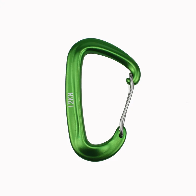 12KN Kleiner Kletterkarabiner D-Form Bergsteigen Schnalle Haken Sicherheitsschloss Outdoor Camping Wandern Schlüsselanhänger