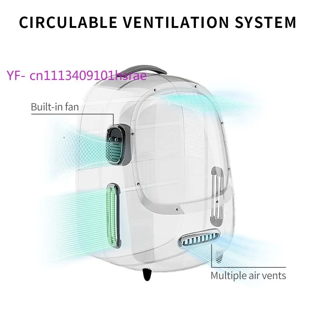 Large Portable Transparent Cat Backpack Carrier Built-in Fan Light Breathable Aviation Grade Pet Travel Bag