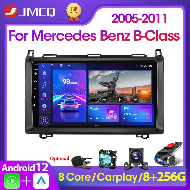 

JMCQ 2 Din Car Radio Multimedia Player For Mercedes-Benz B-Class T245 2005 - 2011 Android 12 4G GPS WIFI Navigation Carplay