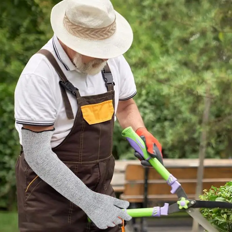 1 paio di manicotti resistenti al taglio HPPE di livello 5, traspiranti, delicati sulla pelle, resistenti al taglio, anti-perforazione, protezione del braccio, guanti antitaglio