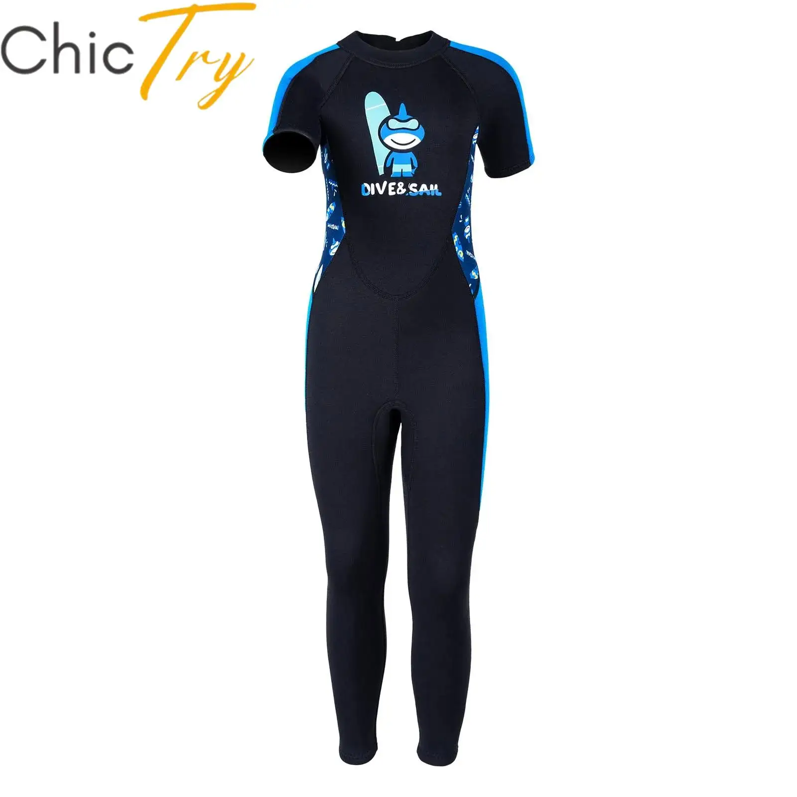

Kids Boys 2.5mm Neoprene Thermal Wetsuit Funny Cute Printed Jumpsuit Full Body Leotard Swimsuit Surfing Swimwear Bathing Suits