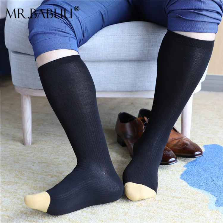 

Men's Formal Dress Socks Gold Blue Toes Personality Elastic Stocking Comfortable Breathable Cotton Business Casual Socks