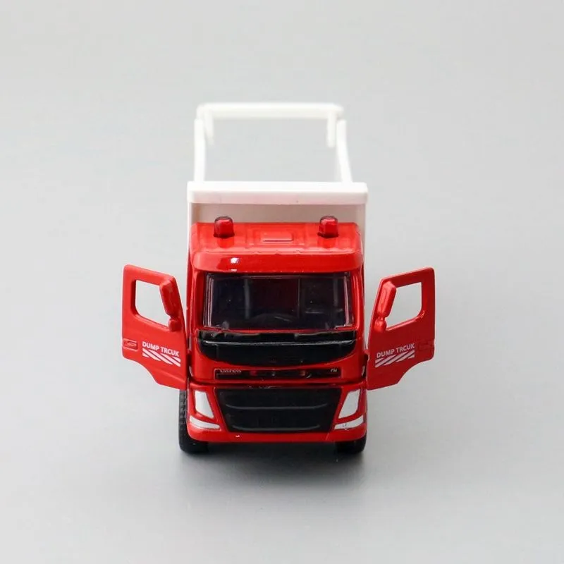 Diecast Metal Toy Car Model 1:72 VOLVO Dumper Lorry Engineering Truck Pull Back Educational Collection Gift Kid Match Box