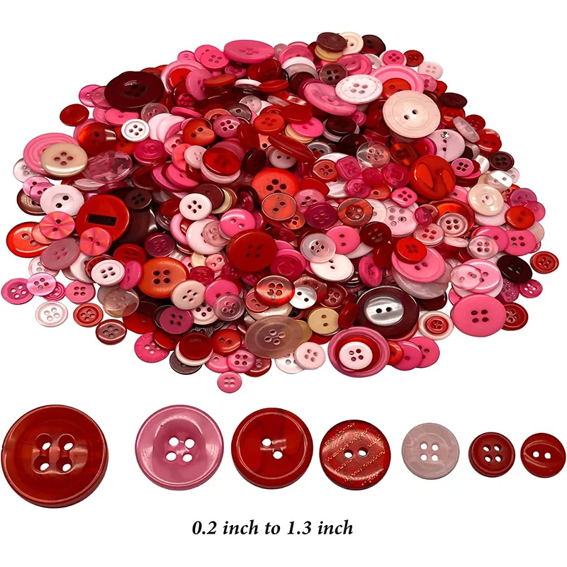 100Pcs 1-3cm Round Resin Buttons Mixed Color Button Kids Manual Button Painting 2/4Holes Button for DIY Craft Sewing Accessories