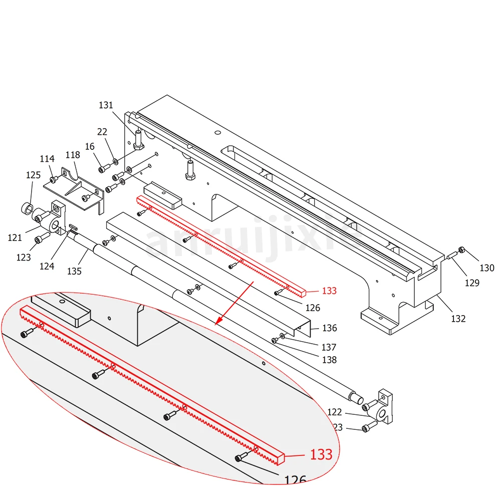 Estante SIEG SC2 300-133 y SC2 350-133 y piezas de repuesto para torno JET BD-X7