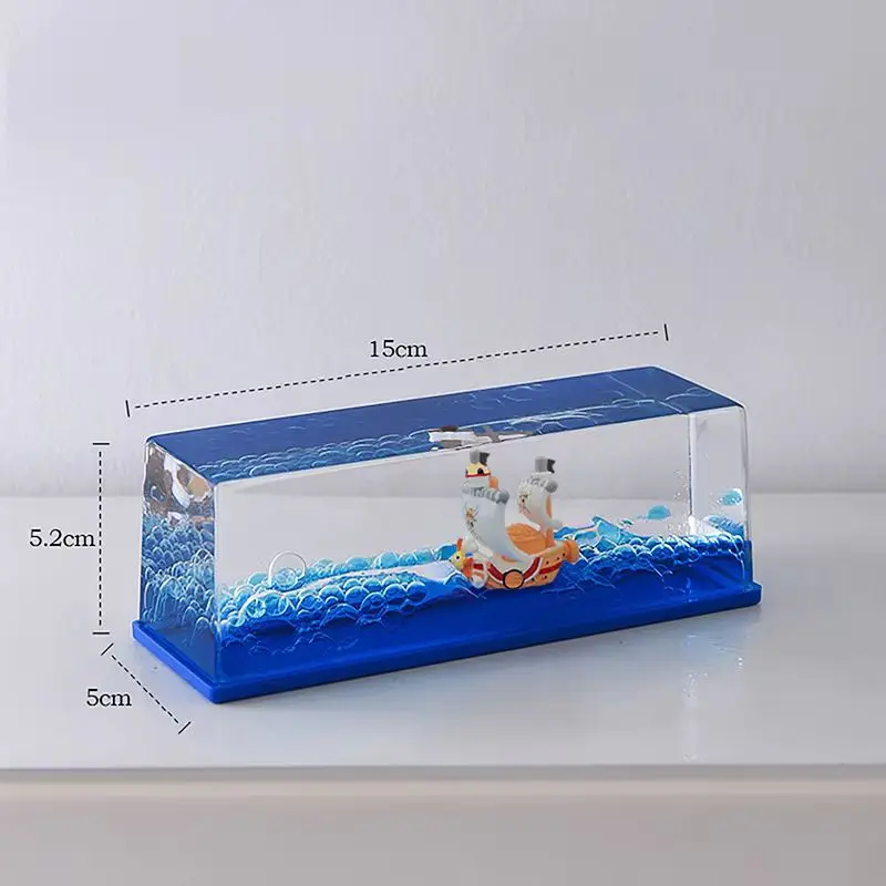 One Piece Thousand Sunny Flüssigkeits-Schiffsmodell in Flasche Mini Piratenboot Schreibtisch-Deko Anime-Sammlerstück Geschenk – Detail 4