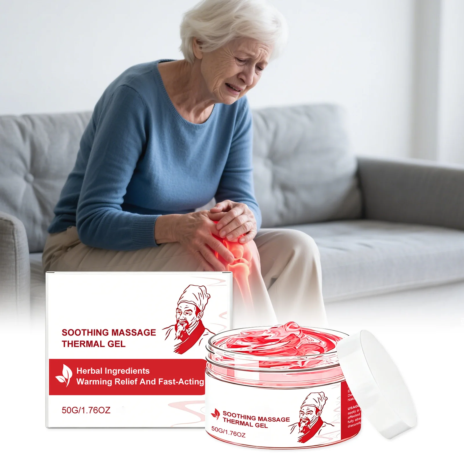 Joint Care Massage Gel Warm Soothing for Knee Shoulder Elbow Hand Joint Skin Relax Lightweight Fast Absorb Body Massage Care 50g